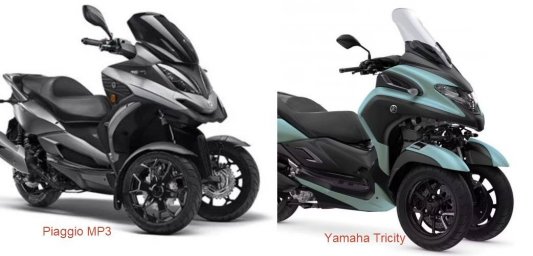 Сравнение Yamaha Tricity 300 и Piaggio MP3 310: два подхода к трём колёсам Сравнение Yamaha Tricity 300 и Piaggio MP3 310: два подхода к трём колёсам